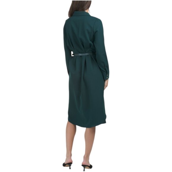 NANETTE LEPORE Belted Pin Tuck Shirt Dress - Picture 2 of 3